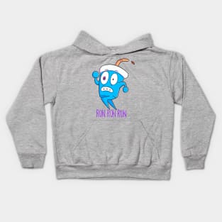 Soda running, funny fast food design "RUN RUN RUN" Kids Hoodie